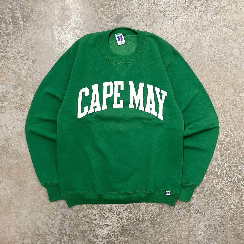 Vintage 90s Russell Athletic Cape May Sweatshirt Green Made in USA Mens Small